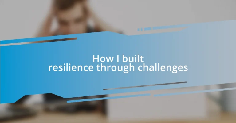 How I built resilience through challenges