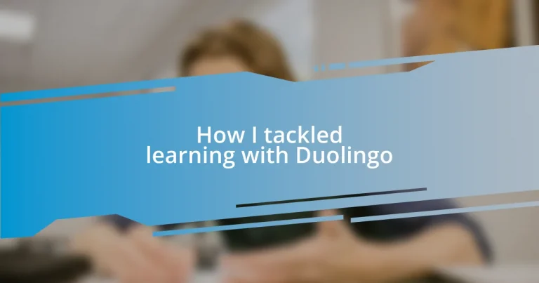 How I tackled learning with Duolingo