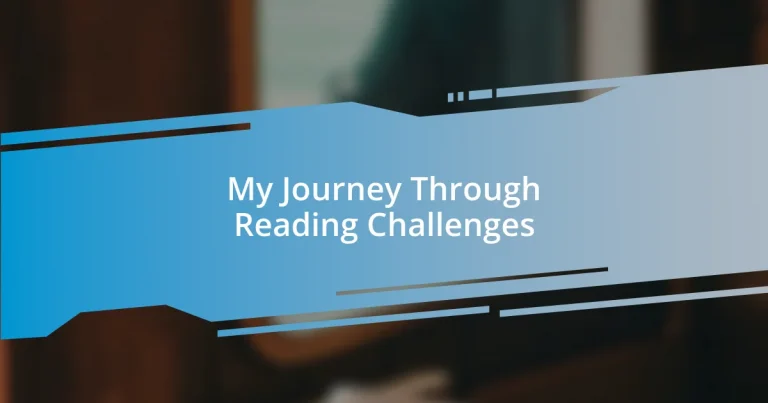 My Journey Through Reading Challenges