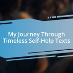 My Journey Through Timeless Self-Help Texts